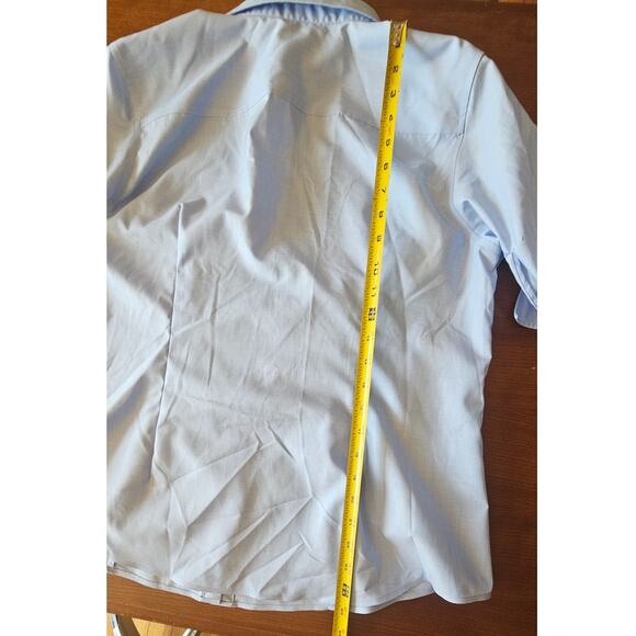 Talbots Short Sleeve 100% Cotton Blue Button Down Shirt, Womens Sz 16, NEW, NWT - Picture 11 of 11